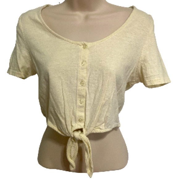URBAN OUTFITTERS Cooperative Short Sleeve Button Down Tie Front UO Top Medium - Picture 1 of 11